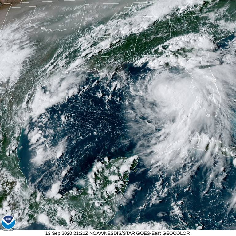 sally satellite 4 pm sun