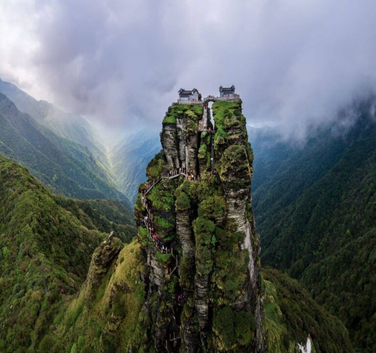 Castles #11 Mount Fanjingshan with two Buddhist temples at its peak